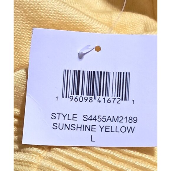 89th + Madison Cardigan Sweater Womens Size L Yellow Knit Open Front NWT - Picture 8 of 10
